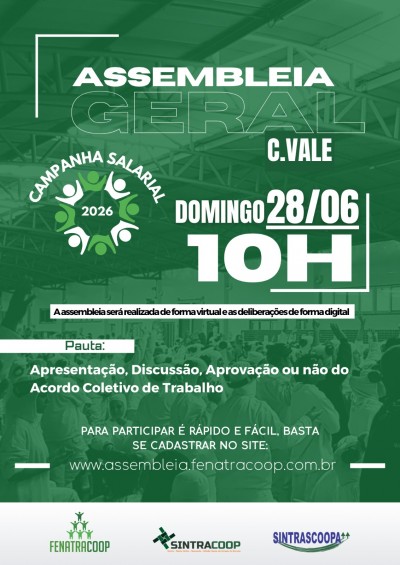 ATENÇÃO, TRABALHADORES DA C.VALE! ATENÇÃO, TRABALHADORES DA C.VALE!