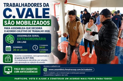 SINTRASCOOPA: Mobilização reforça Participação dos trabalhadores na assembleia SINTRASCOOPA: Mobilização reforça Participação dos trabalhadores na assembleia